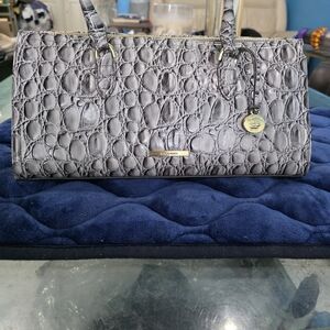 New Brahmin Sophia Gray Crocodile Embossed